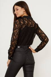 Sosandar Black Luxe Lace Shirt - Image 4 of 4