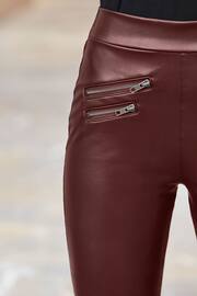 Sosandar Red/Blue Tall Leather Look Premium Leggings - Image 5 of 6