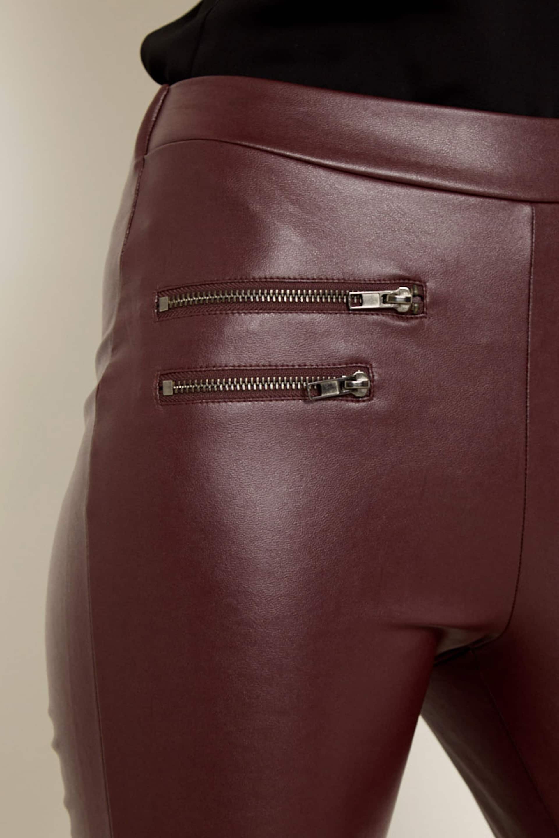 Sosandar Red/Blue Tall Leather Look Premium Leggings - Image 6 of 6