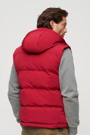 Superdry Red Hooded Everest Puffer Gilet - Image 2 of 5