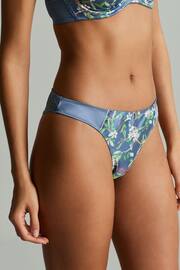 B by Ted Baker Navy/Charcoal Satin Lace Brazilian Knickers - Image 2 of 3