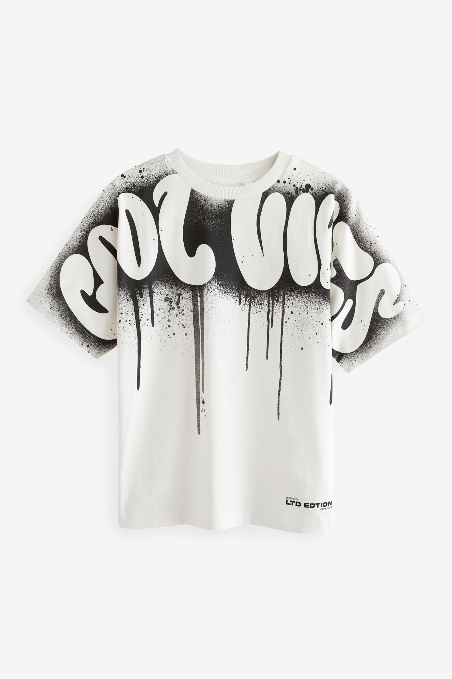 White Cool Vibes Relaxed Fit Short Sleeve Graphic T-Shirt (3-16yrs) - Image 1 of 4