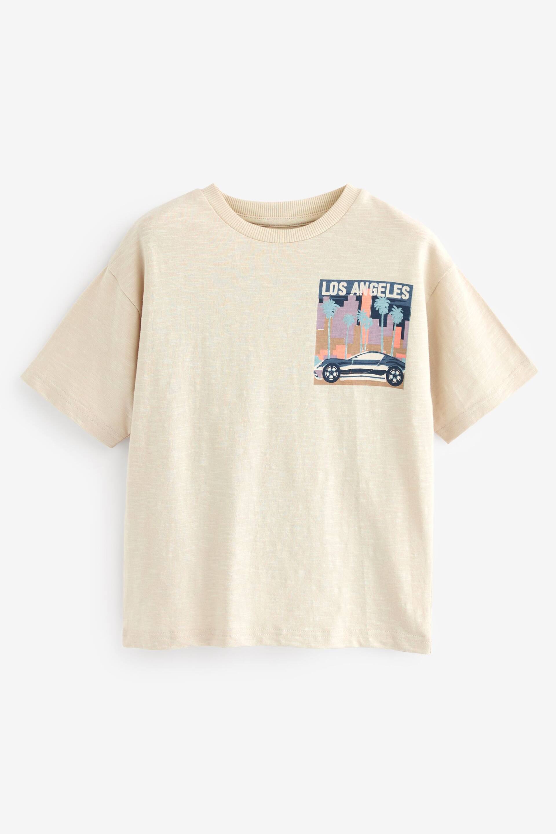 Cream Relaxed Fit Short Sleeve Graphic T-Shirt (3-16yrs) - Image 1 of 3