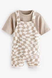 Stone Check Dungaree & Short Sleeve T-Shirt Set (3mths-7yrs) - Image 6 of 9