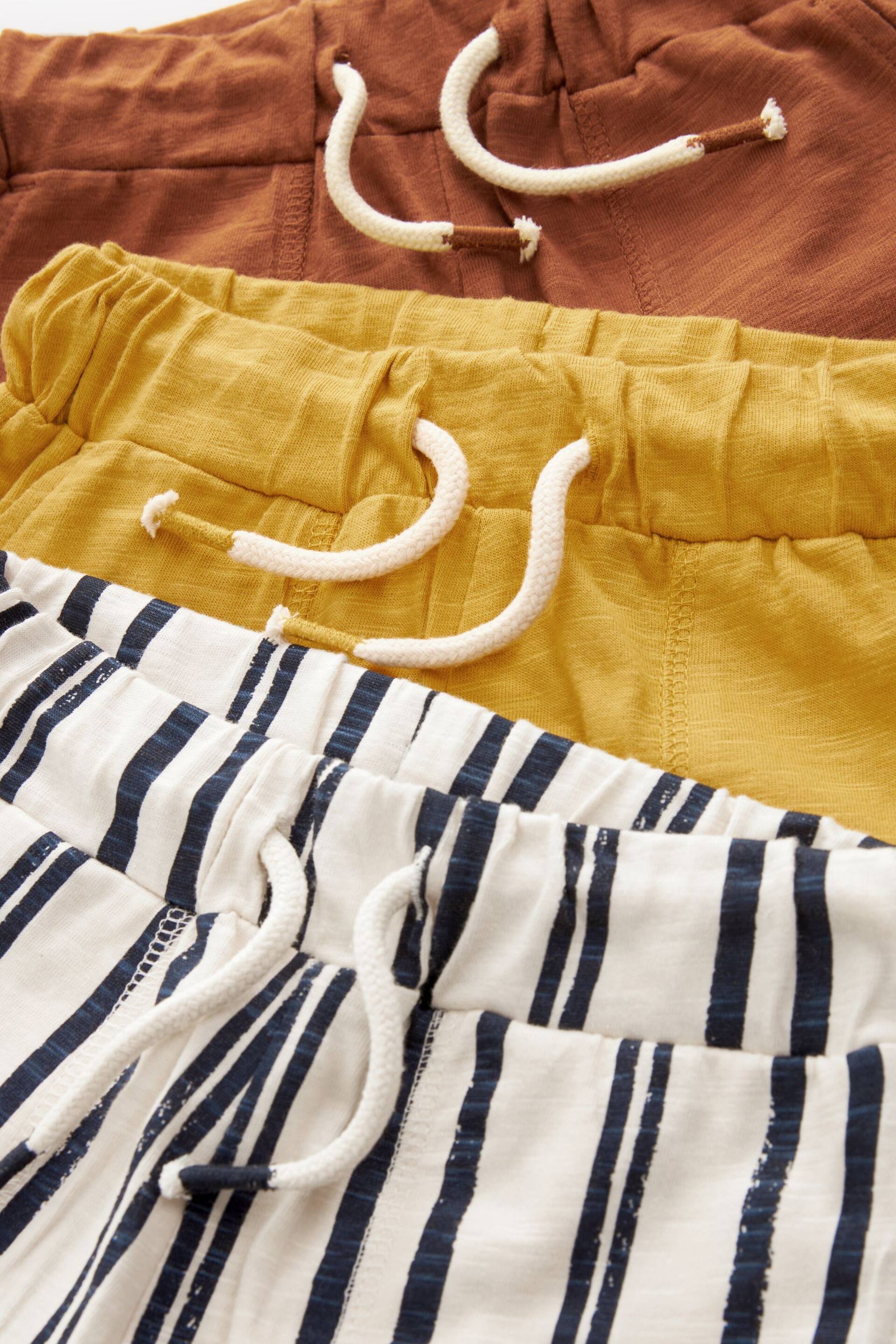 Ochre Yellow Stripe All Over Print Lightweight Jersey Shorts 3 Pack (3mths-7yrs) - Image 6 of 6