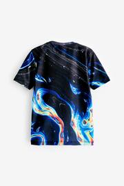 Hype. Boys Multi Rainbow Marble Black T-Shirt - Image 2 of 3