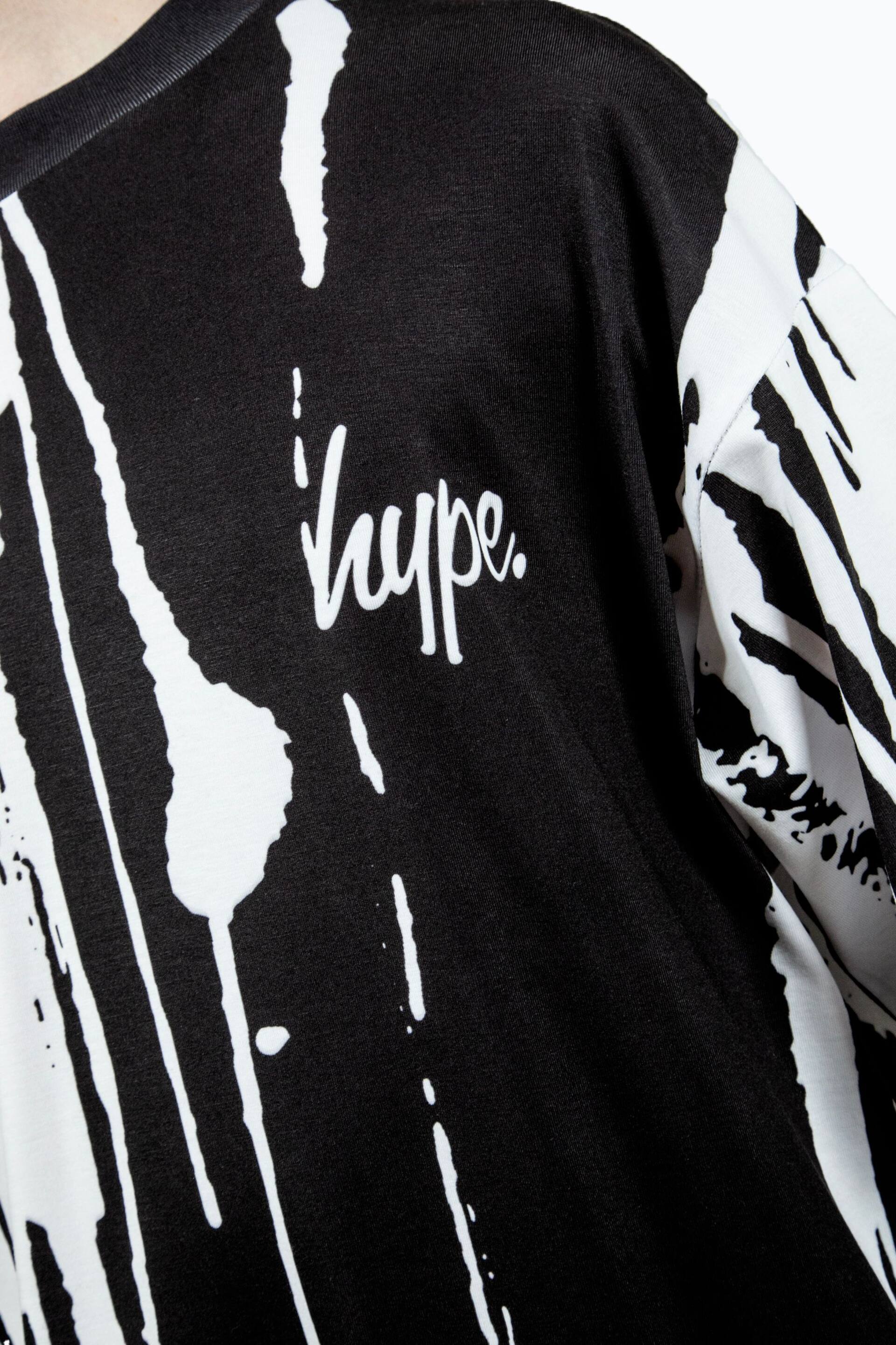 Hype. Boys Black Multi Paint Run T-Shirt - Image 5 of 8