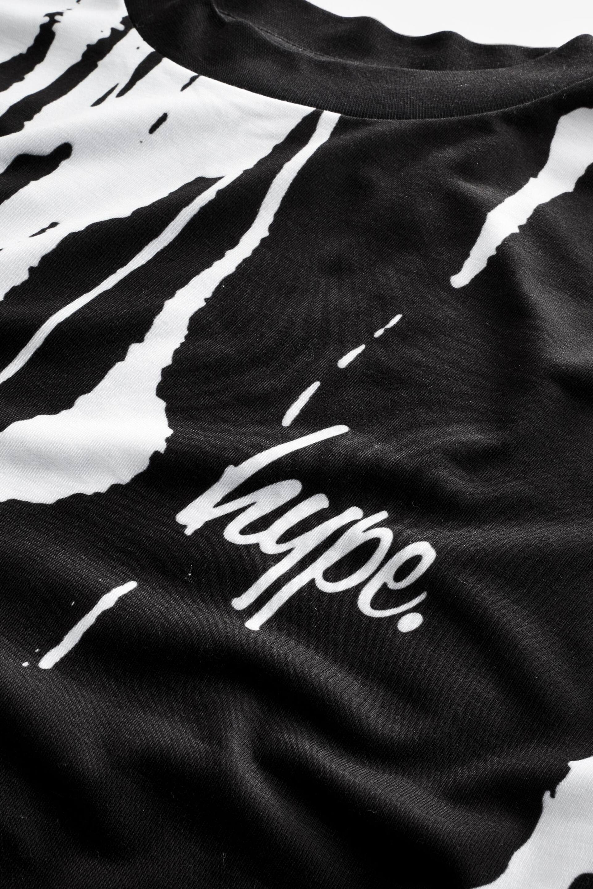 Hype. Boys Black Multi Paint Run T-Shirt - Image 8 of 8