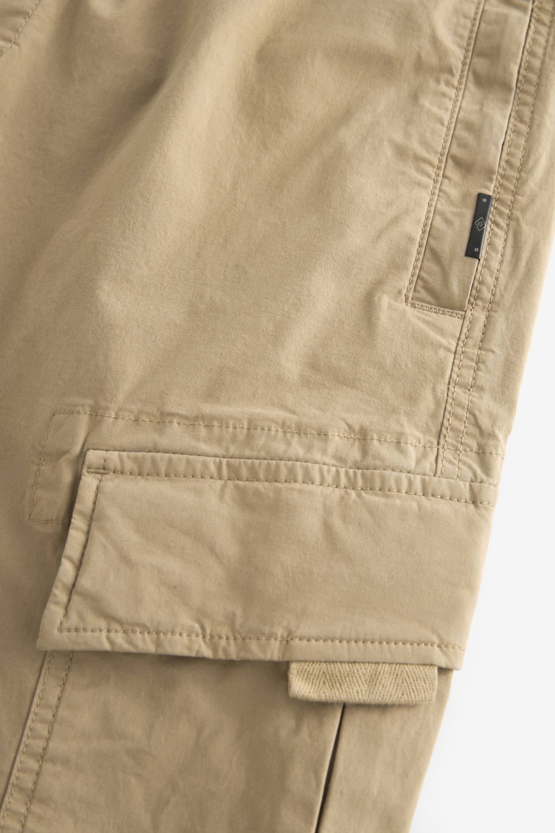 Light Tan Regular Tapered Stretch Utility Cargo Trousers - Image 11 of 11
