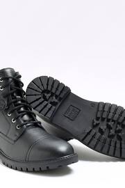 River Island Black Leather Leather Laced Combat Boots - Image 4 of 5