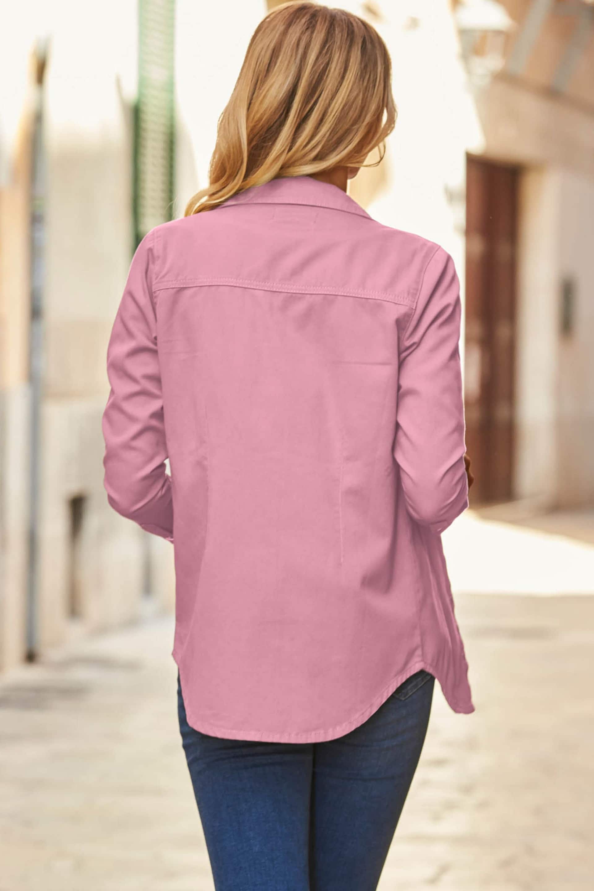 Sosandar Pink Fitted Denim Shirt - Image 3 of 5