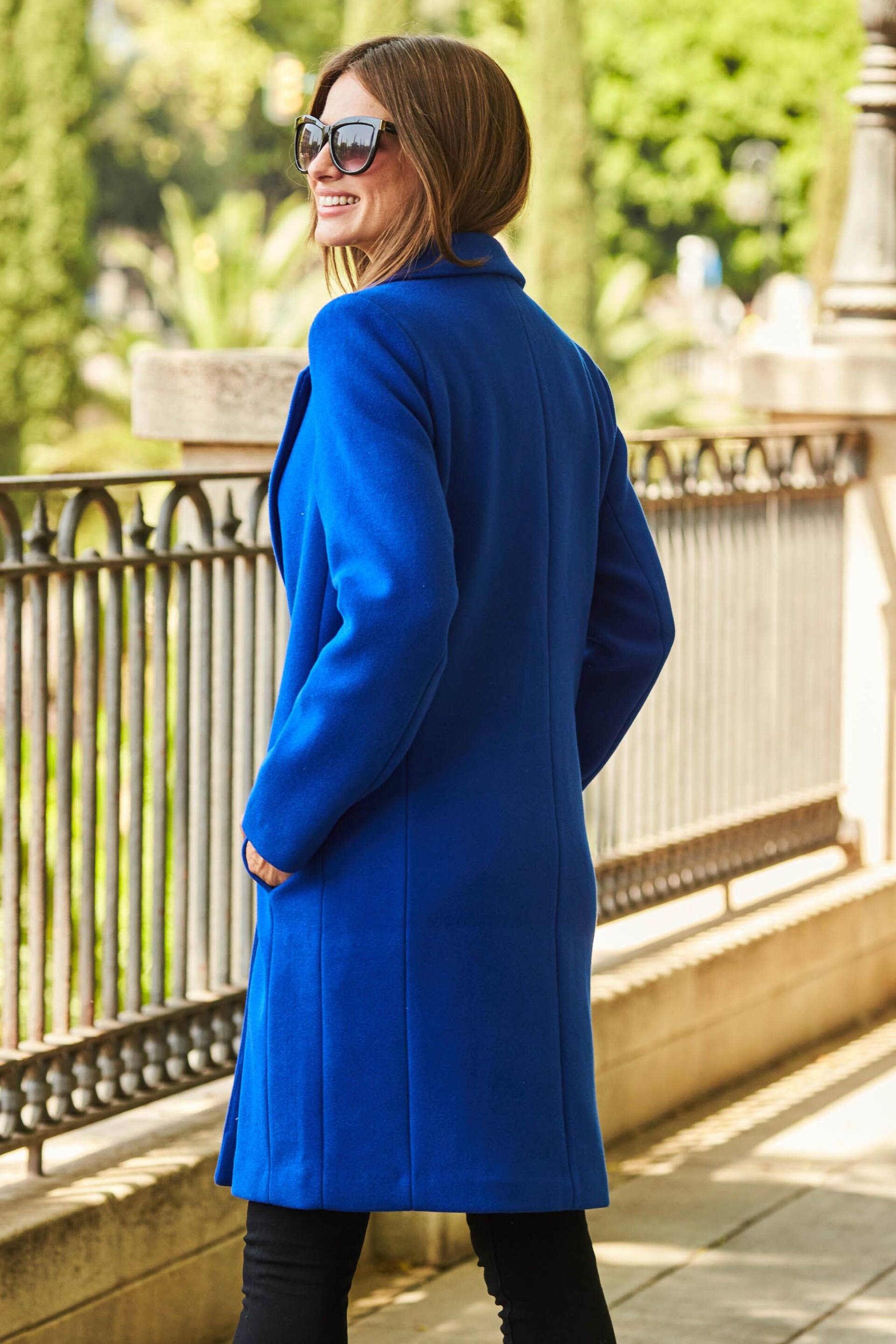 Sosandar Blue Single Breasted Coat - Image 2 of 5