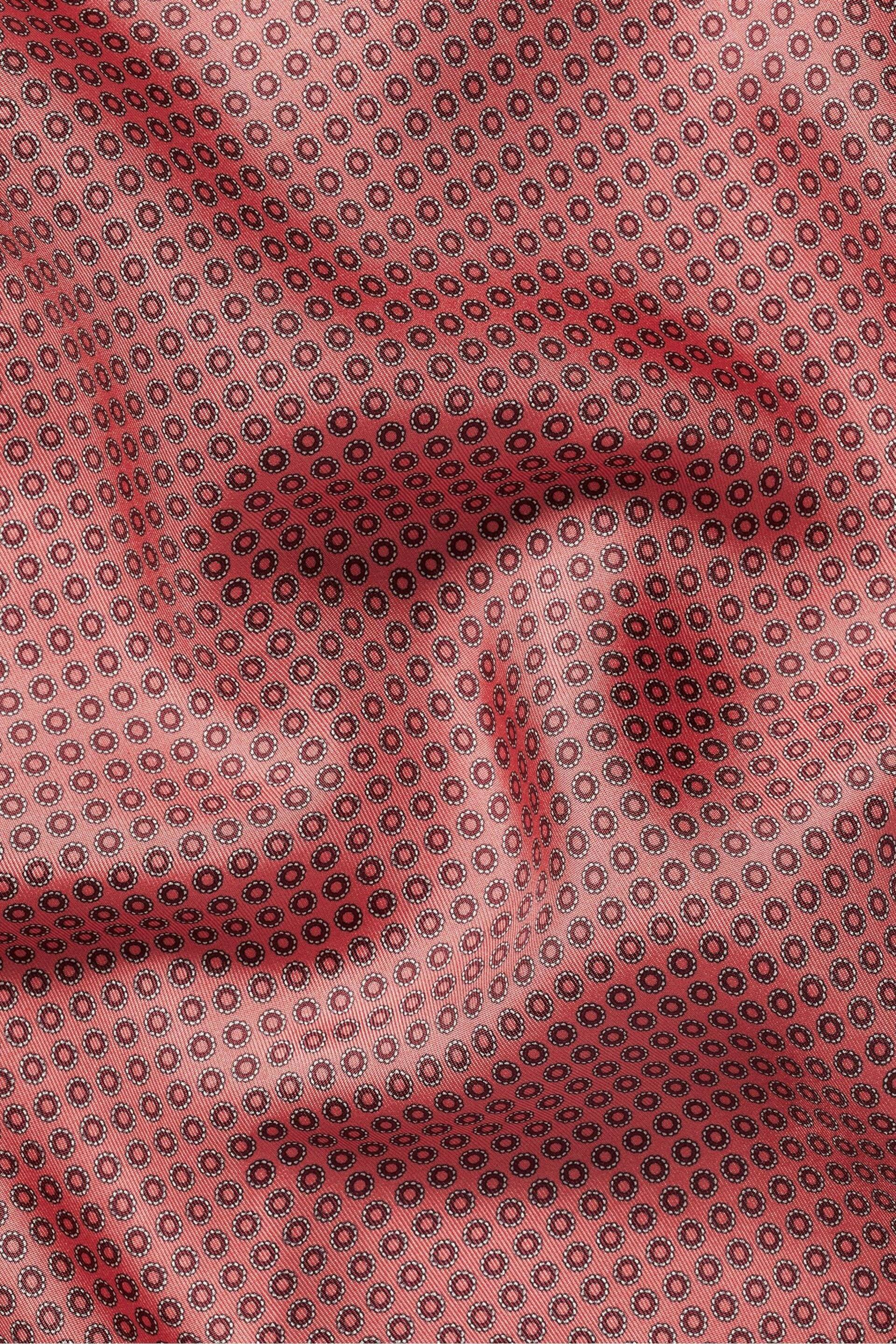 Charles Tyrwhitt Pink Circle Print Silk Pocket Square - Image 3 of 3