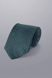 Charles Tyrwhitt Green Pow Check Silak Wool Blend Tie - Image 1 of 2
