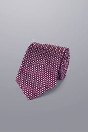 Charles Tyrwhitt Pink Semi Plain Silk Stain Resistant Pattern Tie - Image 1 of 2
