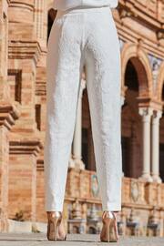 Sosandar White Ivory Lace Tuxedo Trousers - Image 2 of 5