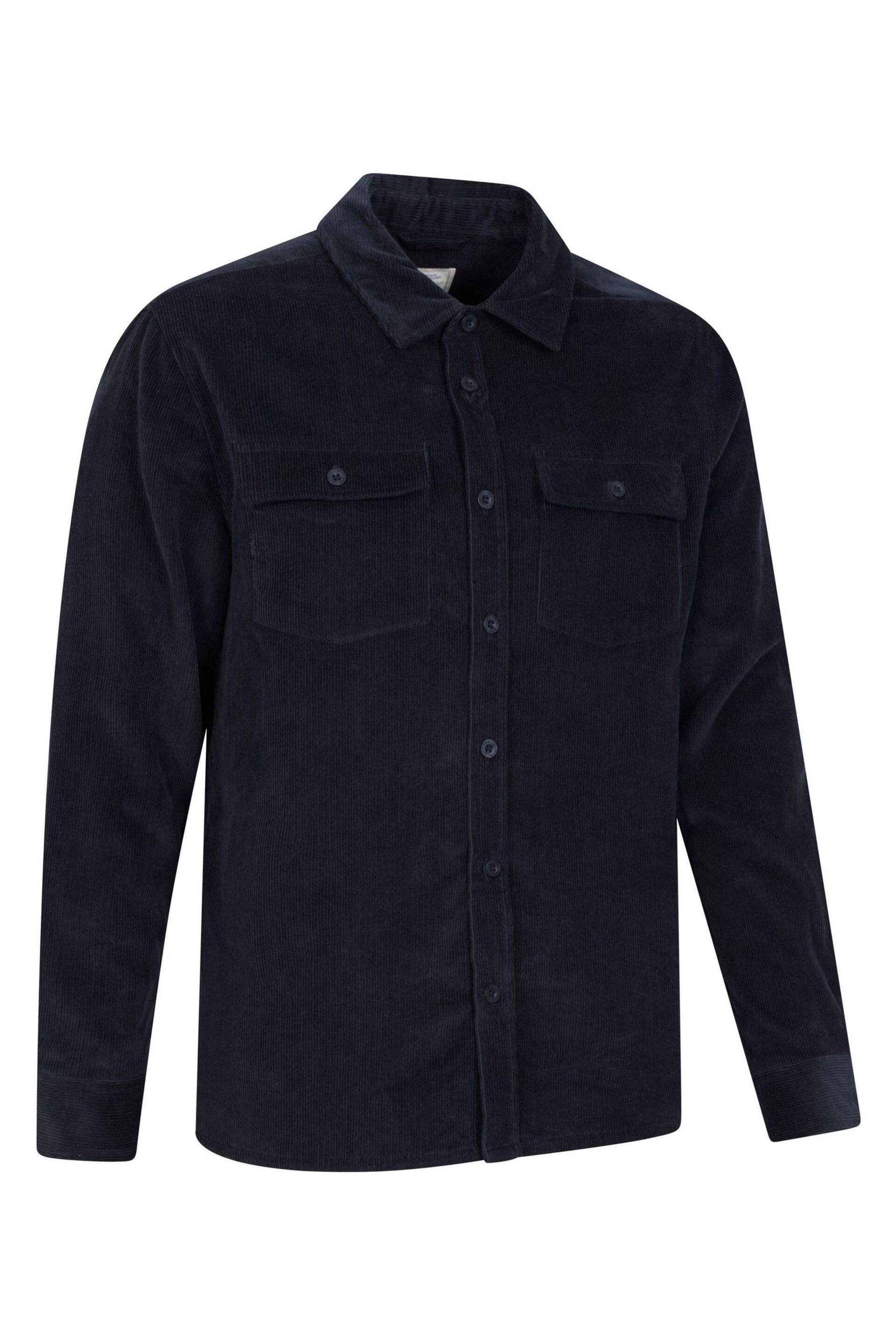 Mountain Warehouse Blue Dark Mens Farrow Cord Long Sleeve Shirt - Image 3 of 6