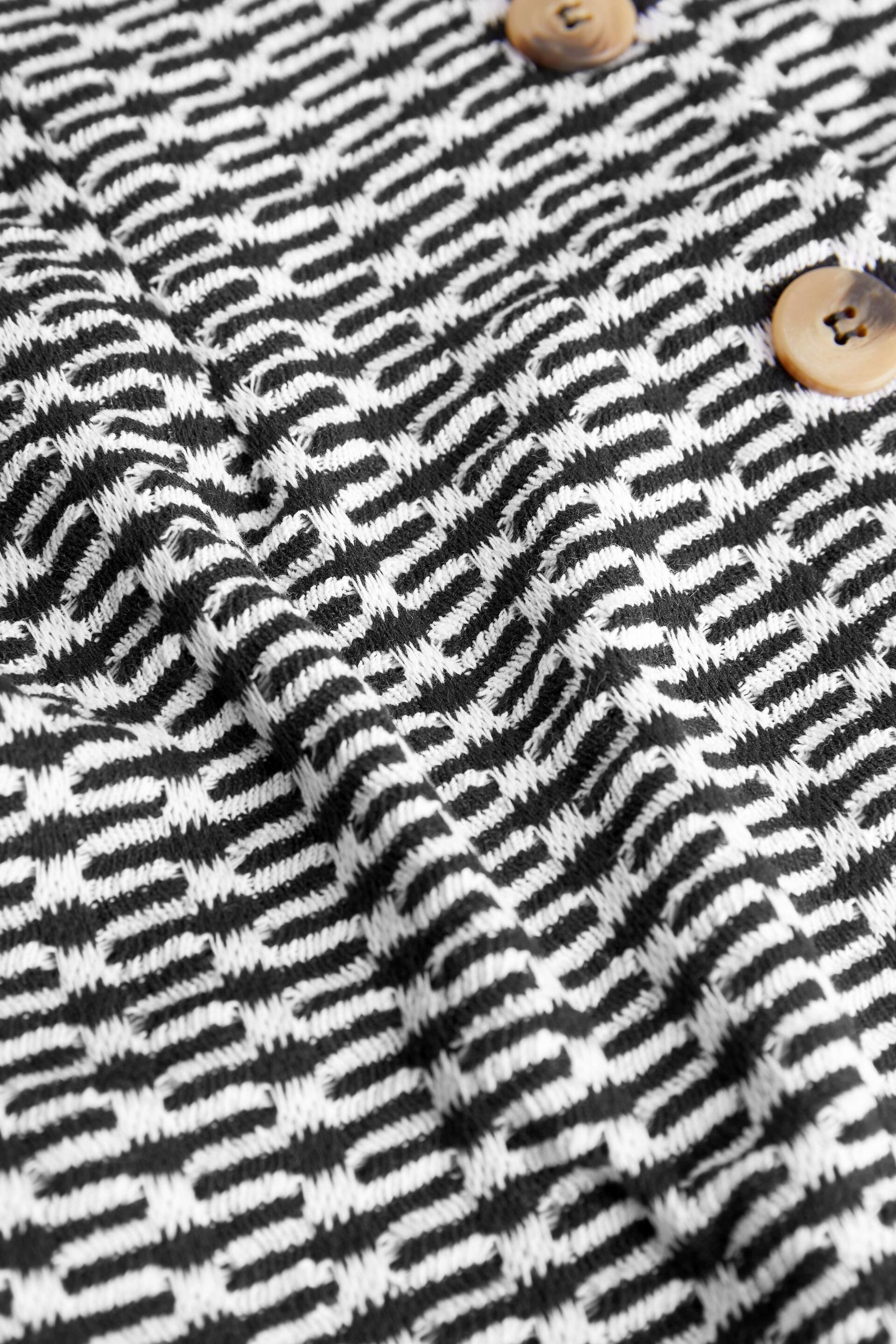 Black and White Mono Print Waistcoat Mini Dress - Image 6 of 6