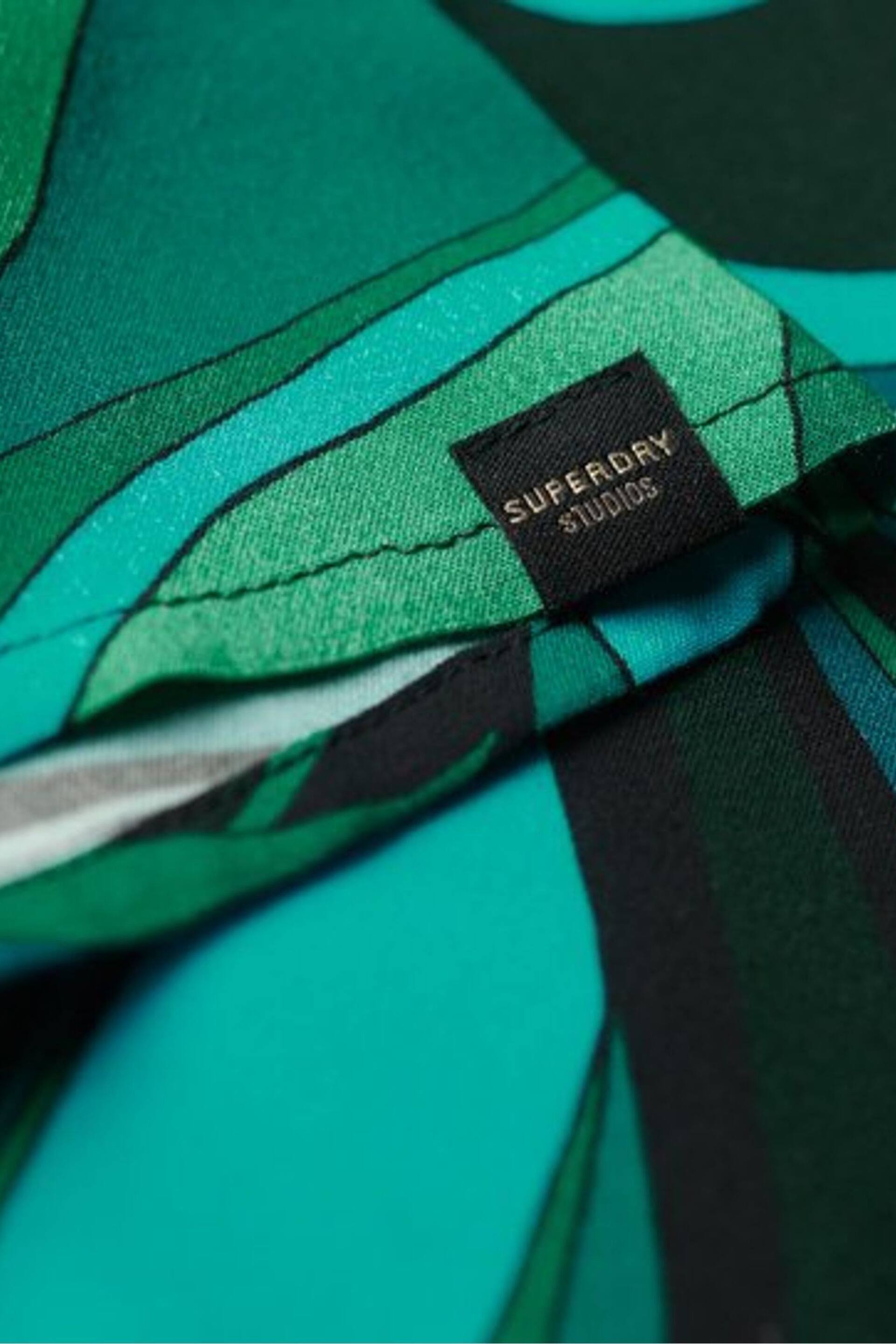 Superdry Green Long Sleeve Printed Mini Dress - Image 6 of 6