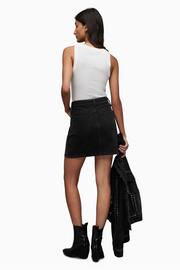 AllSaints Black Stud Denim Winnie Skirt - Image 3 of 6