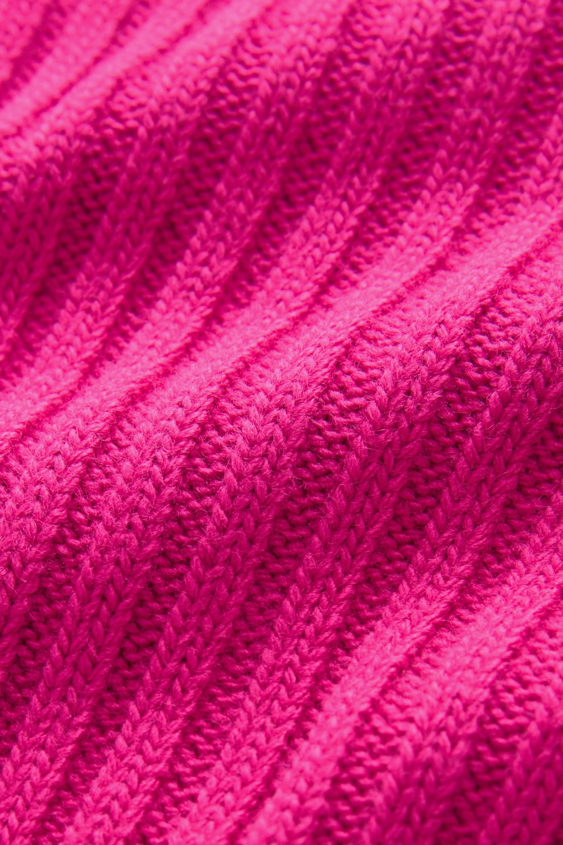 Bright Pink Square Neck Volume Sleeve Jumper - Image 6 of 6