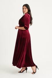 Scarlett & Jo Burgundy Red Verity Velvet Maxi Gown - Image 3 of 4