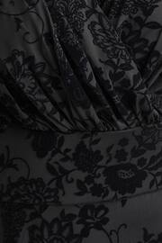 Scarlett & Jo Black Isabelle Velvet Flock Angel Sleeve Maxi Dress - Image 5 of 5