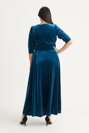 Scarlett & Jo Teal Blue Verity Velvet Maxi Gown - Image 2 of 4