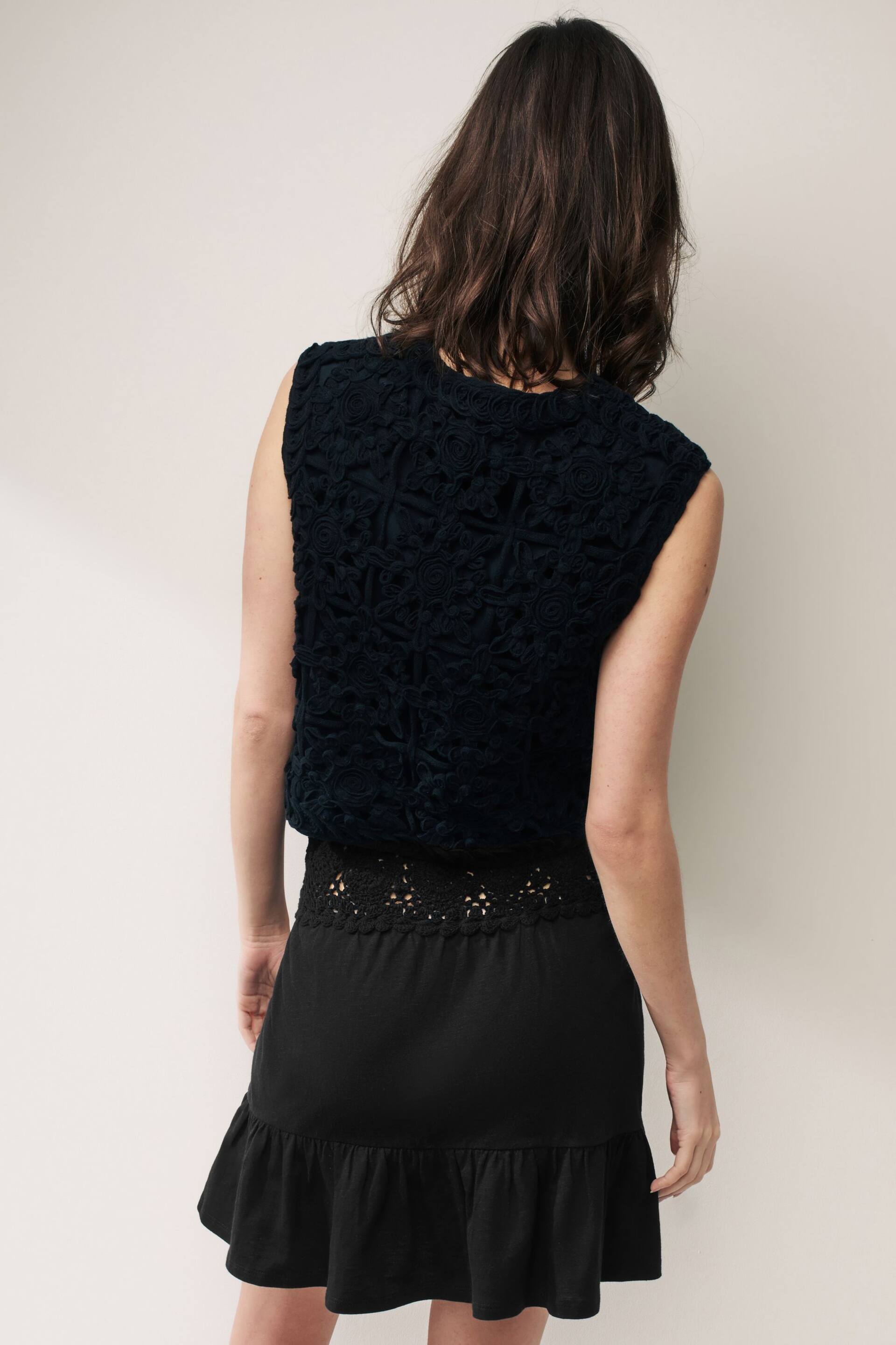 Black Crochet Mini Skirt - Image 3 of 6