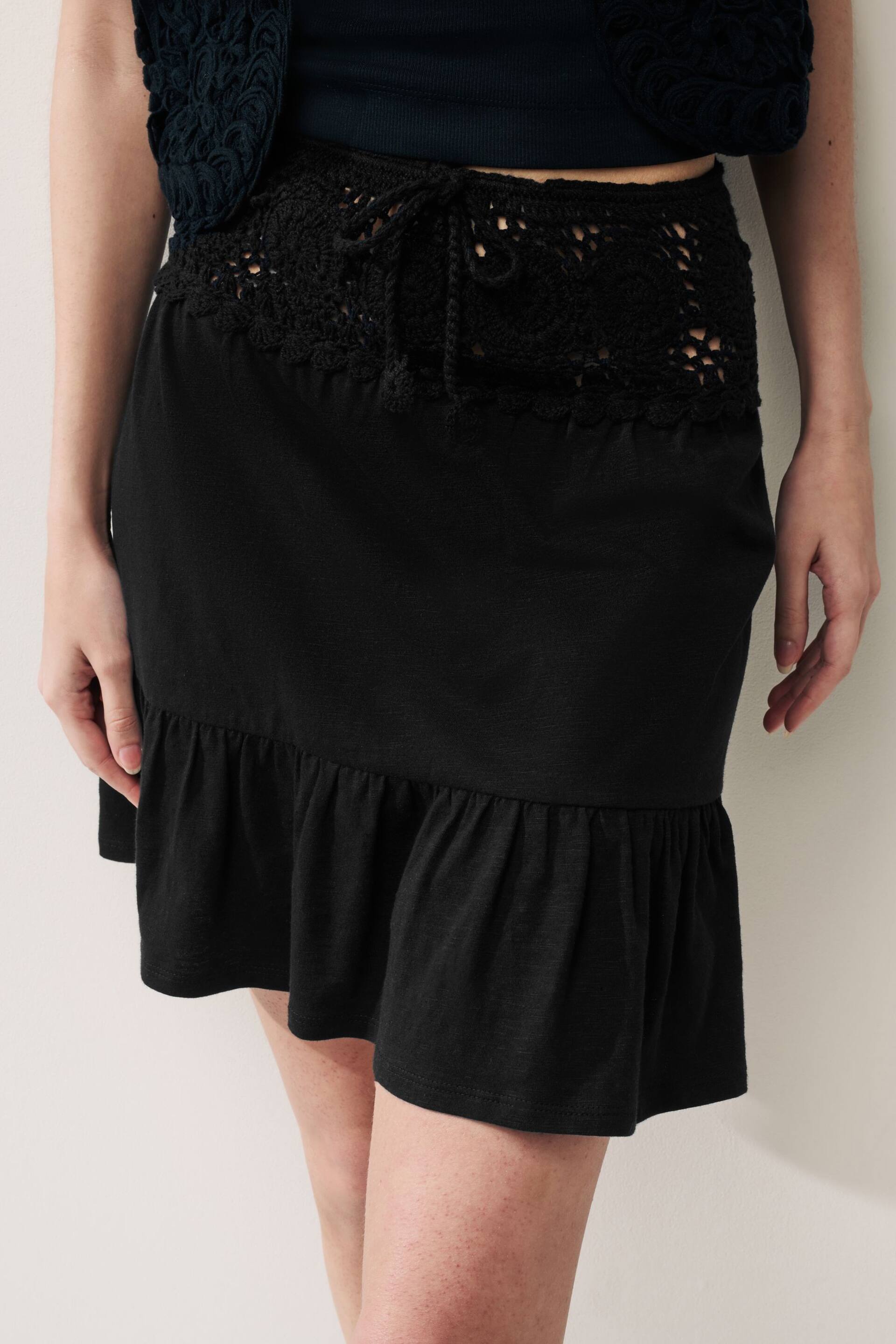 Black Crochet Mini Skirt - Image 4 of 6