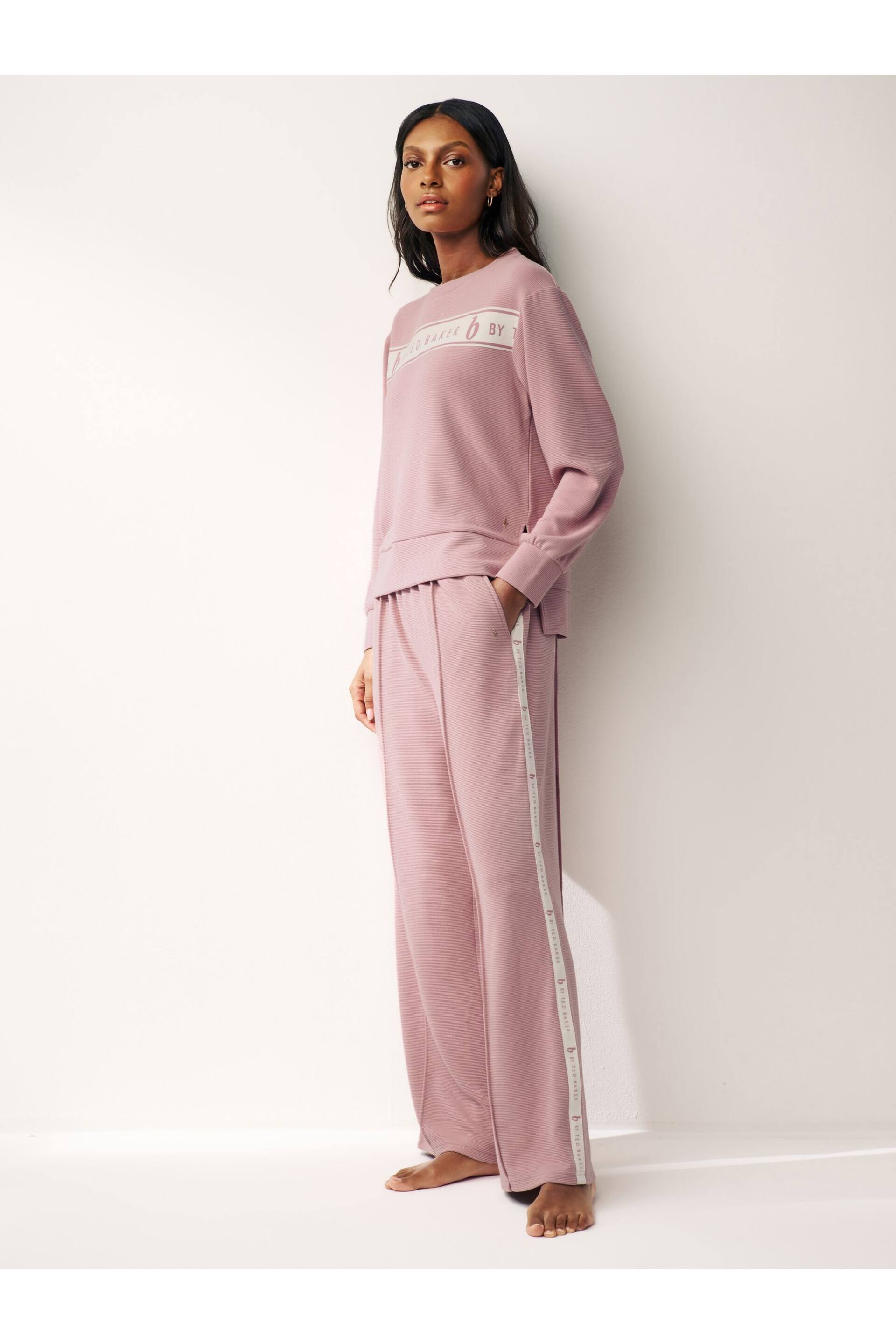 B by Ted Baker Ribbed Wide Leg Joggers - Image 2 of 5