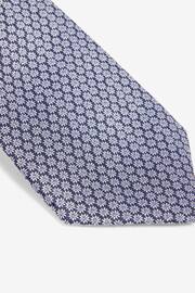 Blue Floral Silk Pattern Tie - Image 2 of 3
