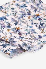 Light Blue/Pink Floral Tie And Pocket Square Set - Image 3 of 5