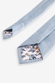 Light Blue/Pink Floral Tie And Pocket Square Set - Image 4 of 5