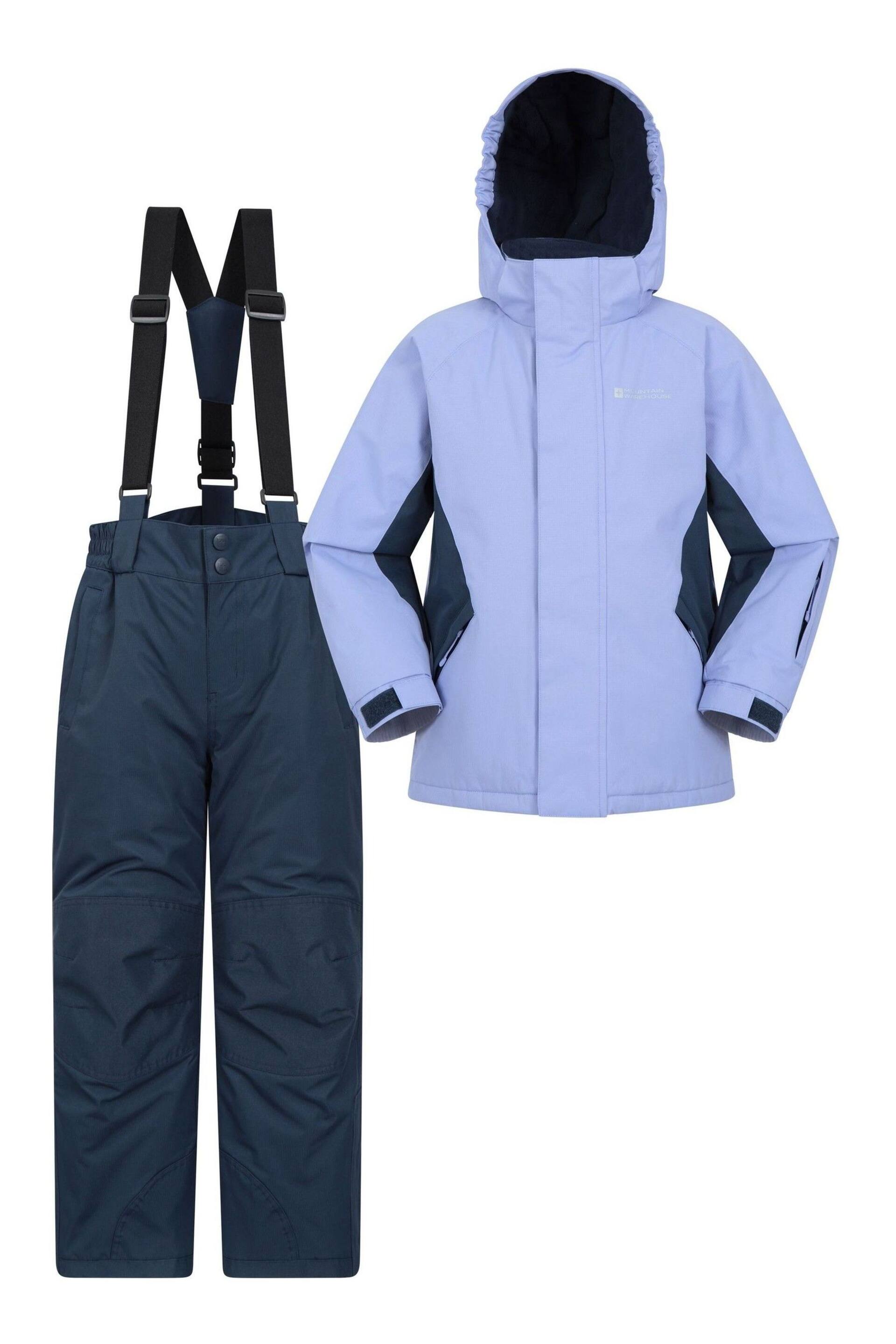 Mountain Warehouse Purple Kids Fleece Lined Ski Jacket And Joggers Set - Image 1 of 5