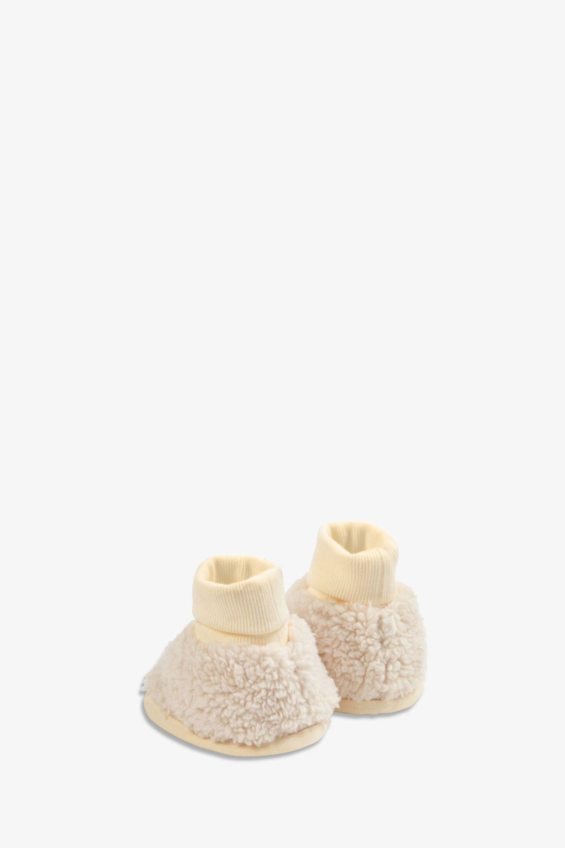 The Little Tailor Plush Lined Sherpa Fleece Borg Baby Booties - Image 3 of 4