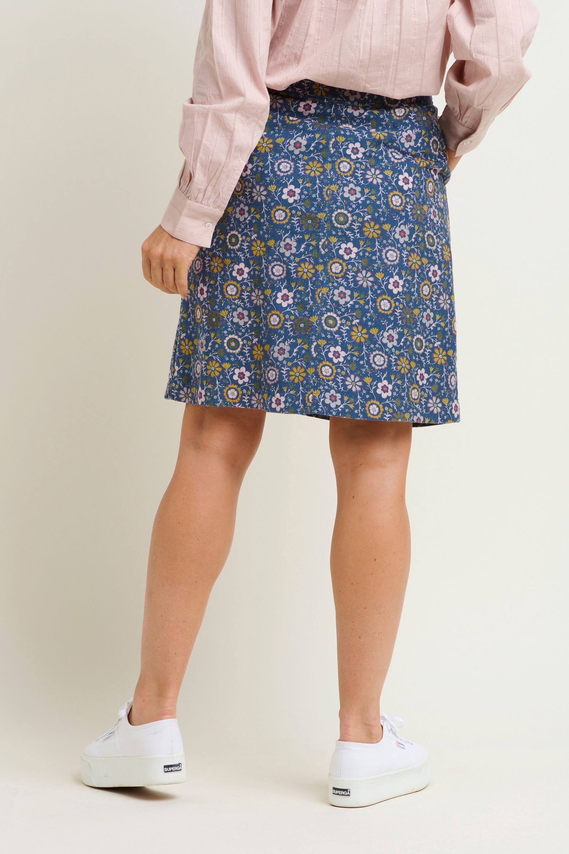 Brakeburn Blue Folk Floral Cord Skirt - Image 2 of 4