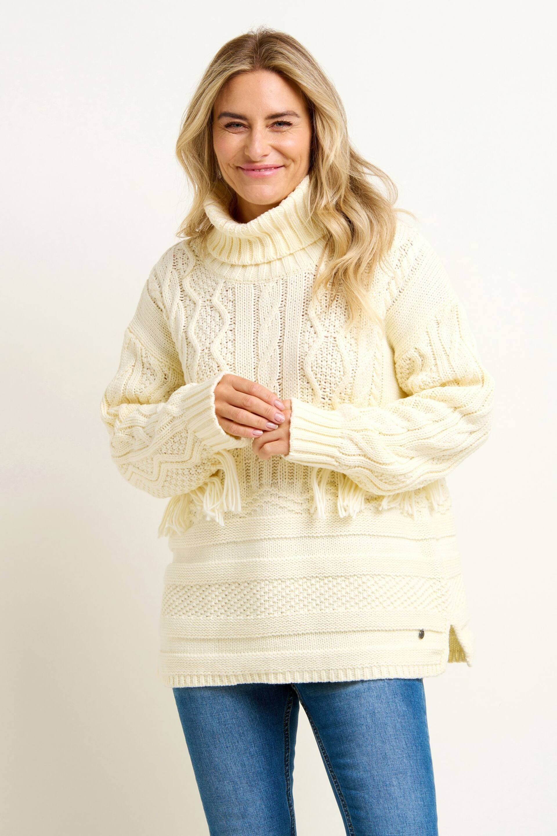 Brakeburn Cream Alba Tassel Knitted Jumper - Image 1 of 4