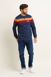 Brakeburn Blue Colour Block Sweatshirt - Image 1 of 4