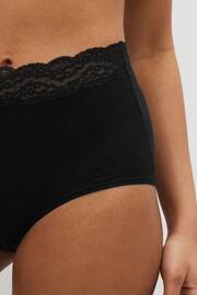 Black Full Brief Cotton and Lace Knickers 7 Pack - Image 2 of 5