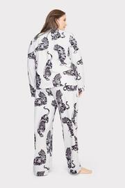 Chelsea Peers White Curve Organic Cotton Lotus Tiger Print Long Pyjama Set - Image 2 of 5
