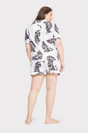 Chelsea Peers White Curve Organic Cotton Lotus Tiger Print Short Pyjama Set - Image 3 of 5