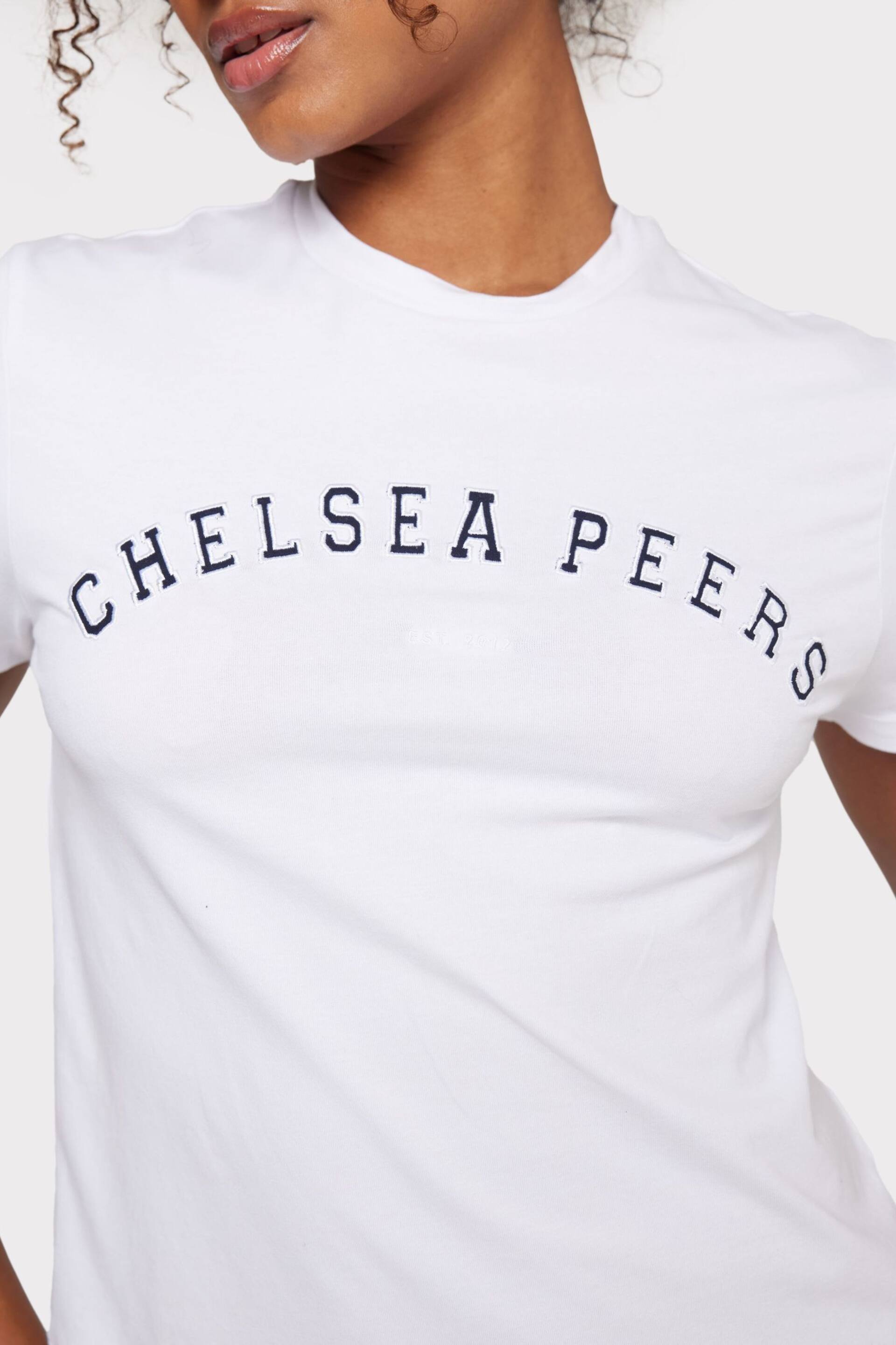 Chelsea Peers White Organic Cotton Logo Crop T-Shirt - Image 2 of 5