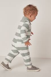 The White Company Green Organic Cotton Stripe Jersey Romper - Image 2 of 6