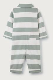 The White Company Green Organic Cotton Stripe Jersey Romper - Image 6 of 6