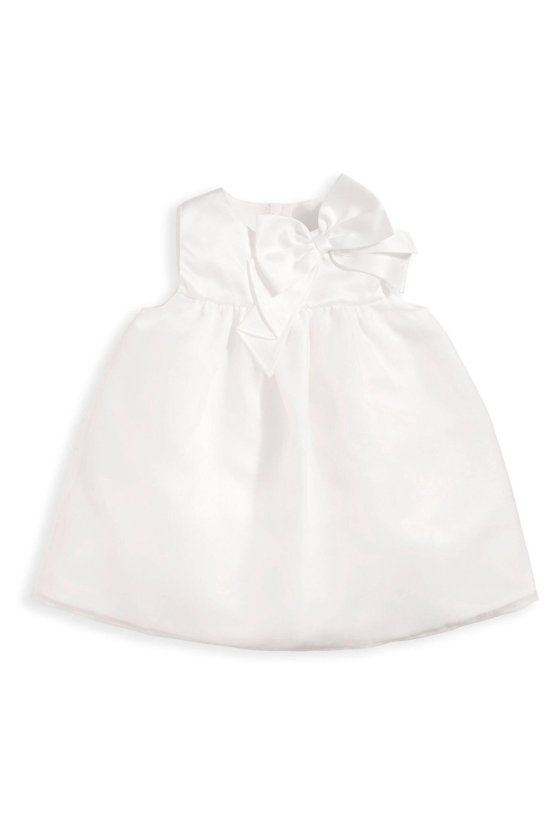 Mamas & Papas Organza Bow White Dress - Image 2 of 3