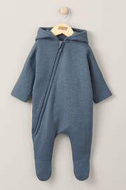 Mamas & Papas Blue Petrol Jacquard Pramsuit - Image 1 of 2