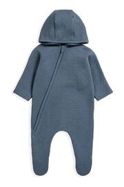 Mamas & Papas Blue Petrol Jacquard Pramsuit - Image 2 of 2