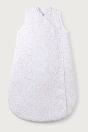 The White Company Organic Cotton Edie Floral Frill Wrapover Sleeping White Bag 2.5Tog - Image 3 of 4