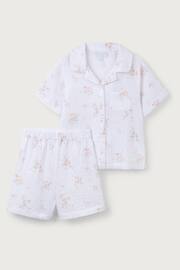 The White Company Cotton Vintage Floral Classic Shortie 100% Cotton White Pyjamas - Image 6 of 6